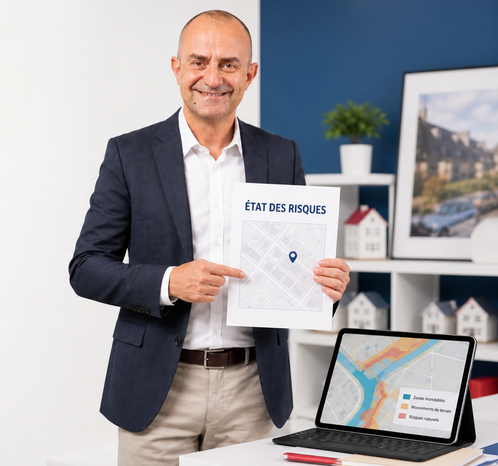Fabrice PONS, mandataire immobilier IAD France, présente un état des risques à Boutigny-sur-Essonne